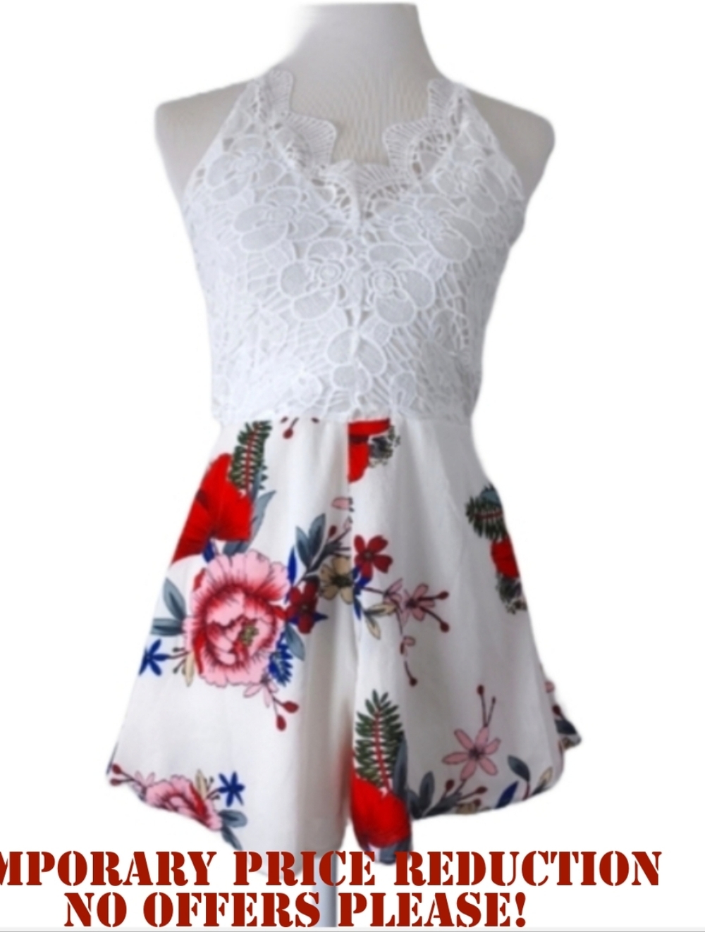 SHEIN BOHO HATLER ROMPER SIZE M